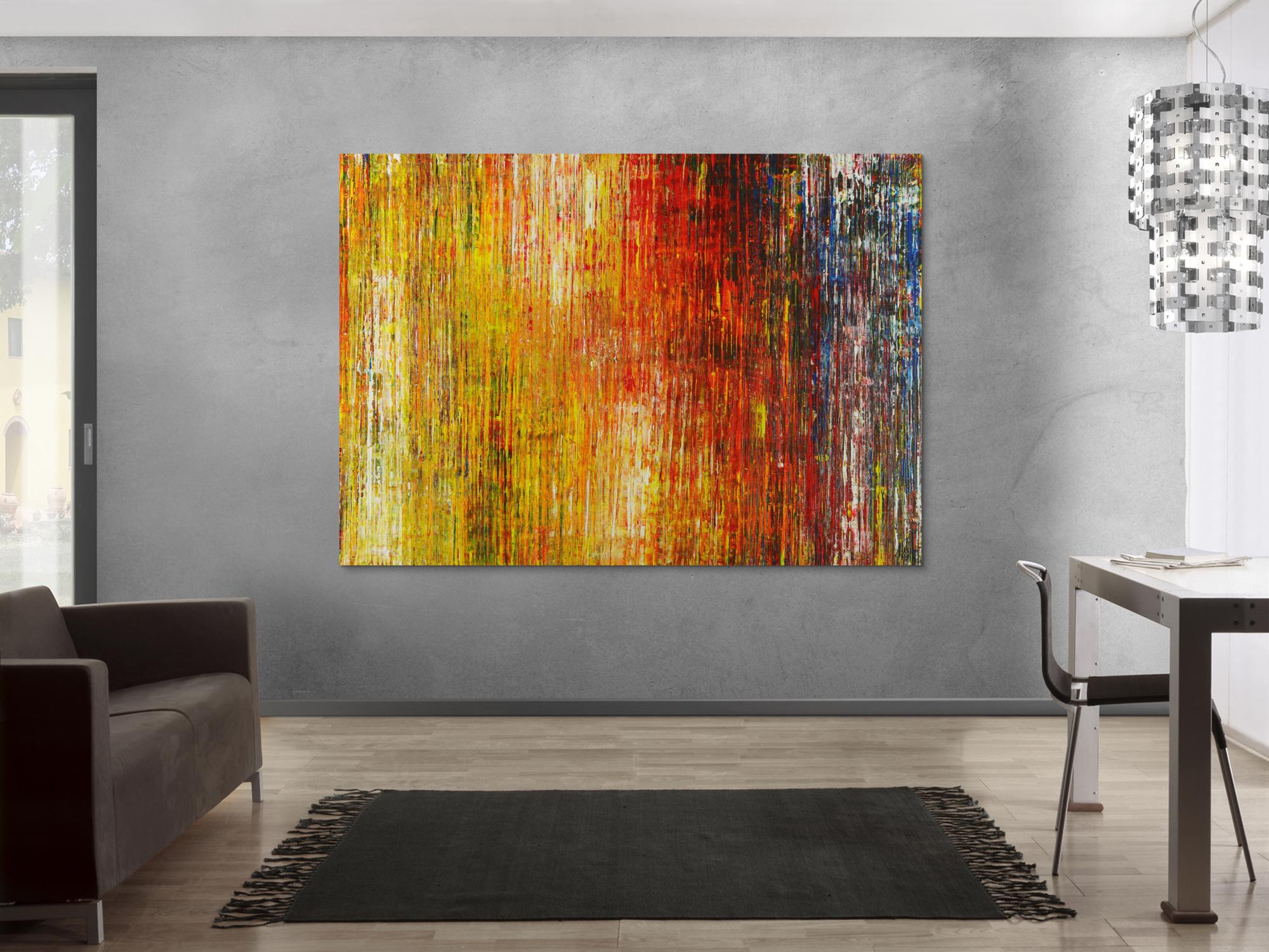 Abstraktes Acrylbild bunt Spachteltechnik Modern Art zeitgenössisch expressionistisch groß