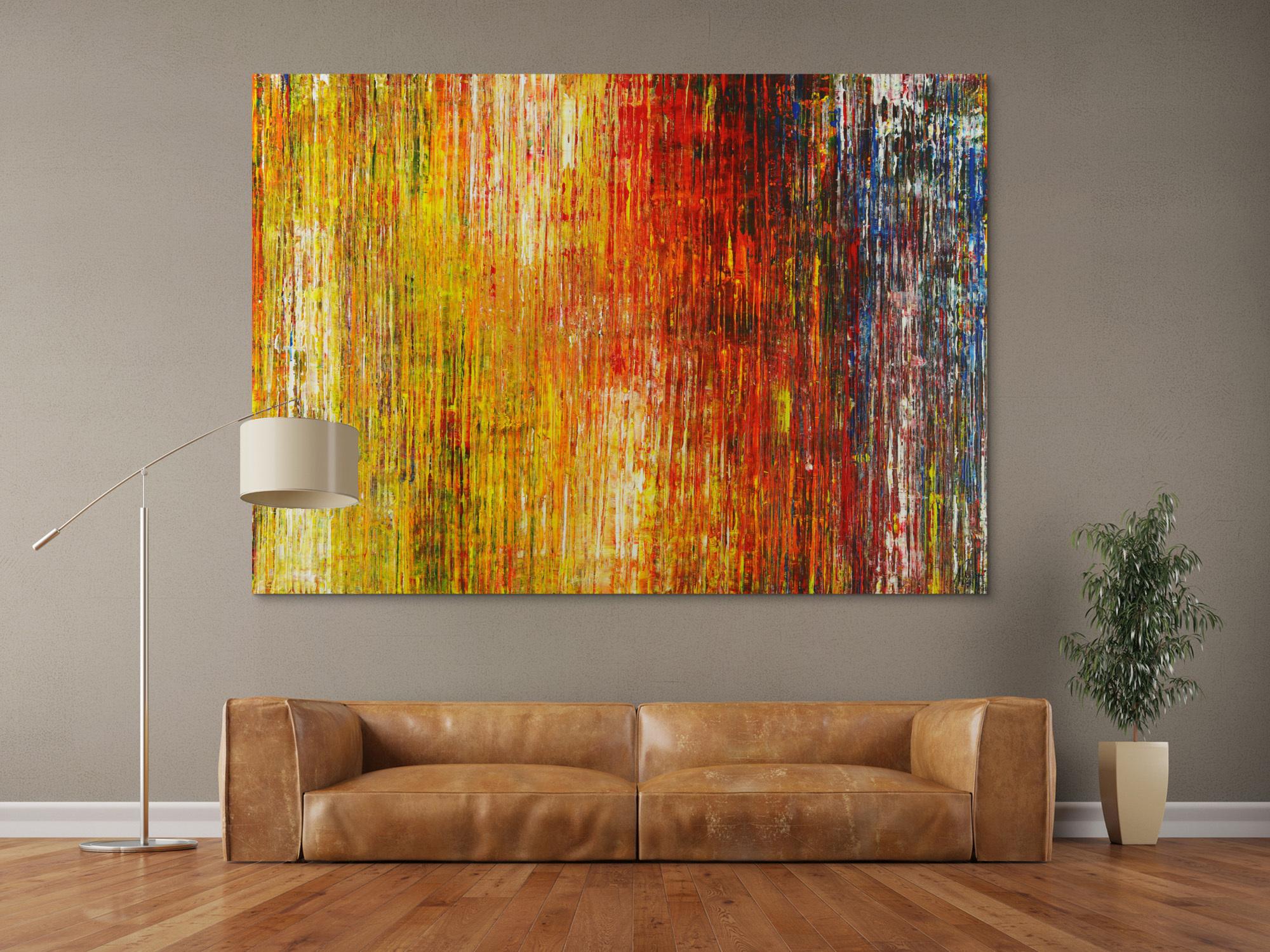 Abstraktes Acrylbild bunt Spachteltechnik Modern Art zeitgenössisch expressionistisch groß