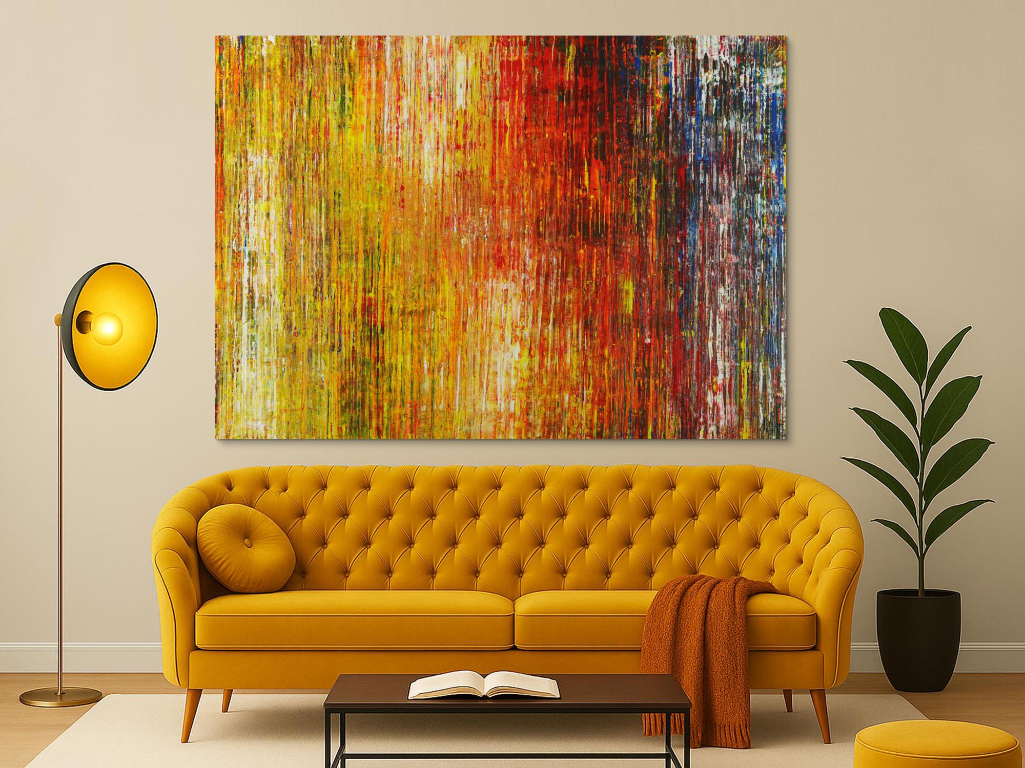 Abstraktes Acrylbild bunt Spachteltechnik Modern Art zeitgenössisch expressionistisch groß