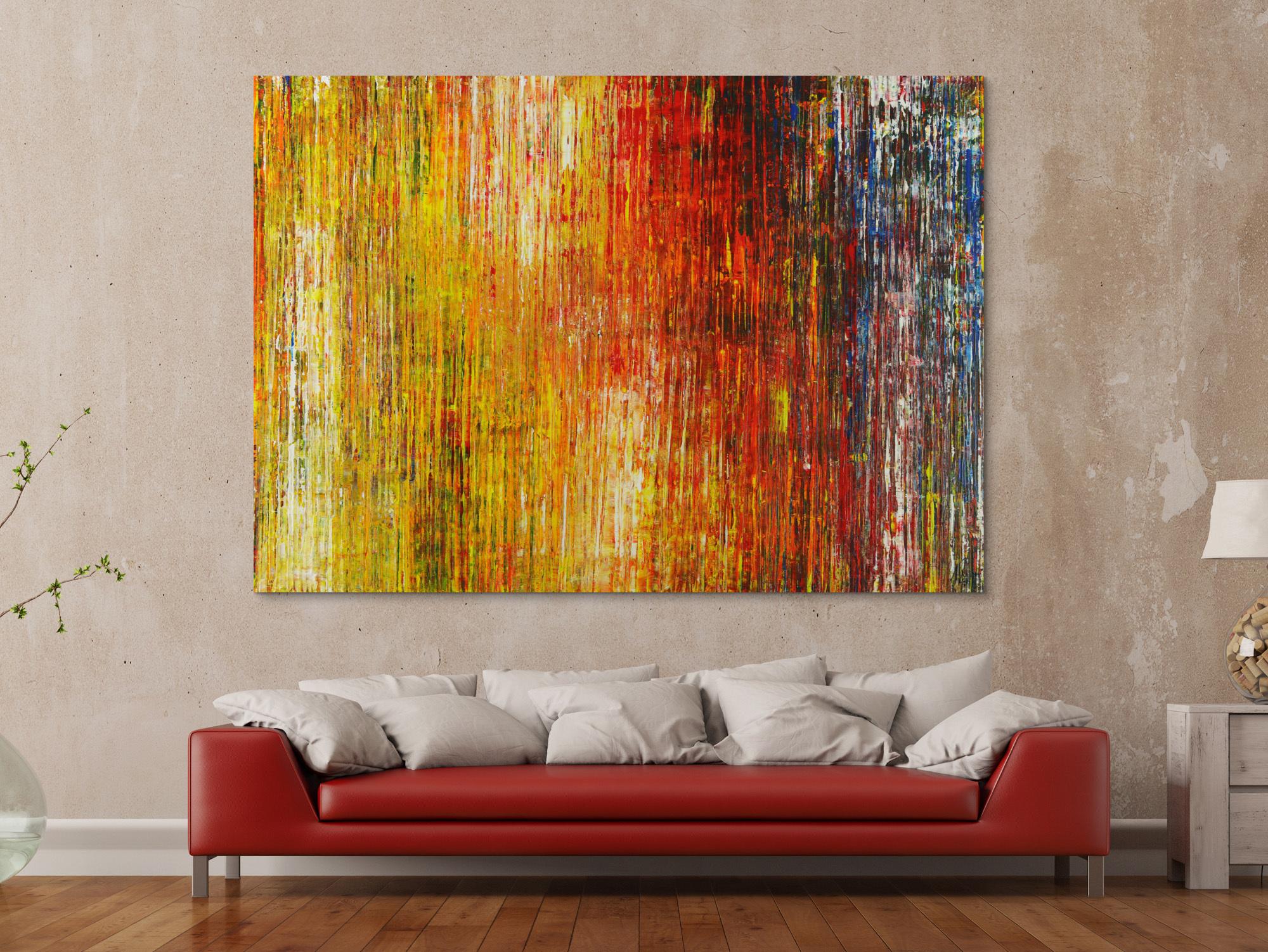 Abstraktes Acrylbild bunt Spachteltechnik Modern Art zeitgenössisch expressionistisch groß