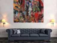 Abstraktes Acrylbild Mischtechnik zeitgenössisch expressionistisch handgemaltes Unikat auf Leinwand