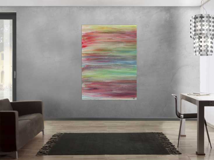 #1481 Abstraktes Acrylbild helle Pastellfarben Fließtechnik ... 150x110cm von Alex Zerr