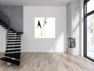 Abstraktes Acrylbild minimalistisch schwarz weiß Action Painting ...