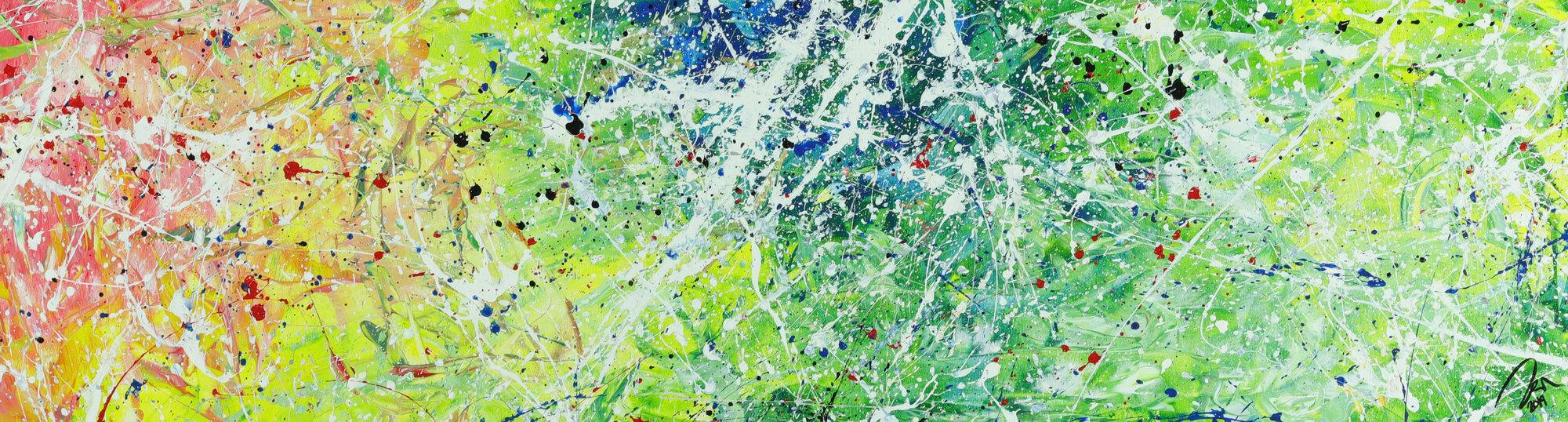 Abstraktes Acrylbild Modern Art Action Painting zeitgenössisches Gemälde auf Leinwand