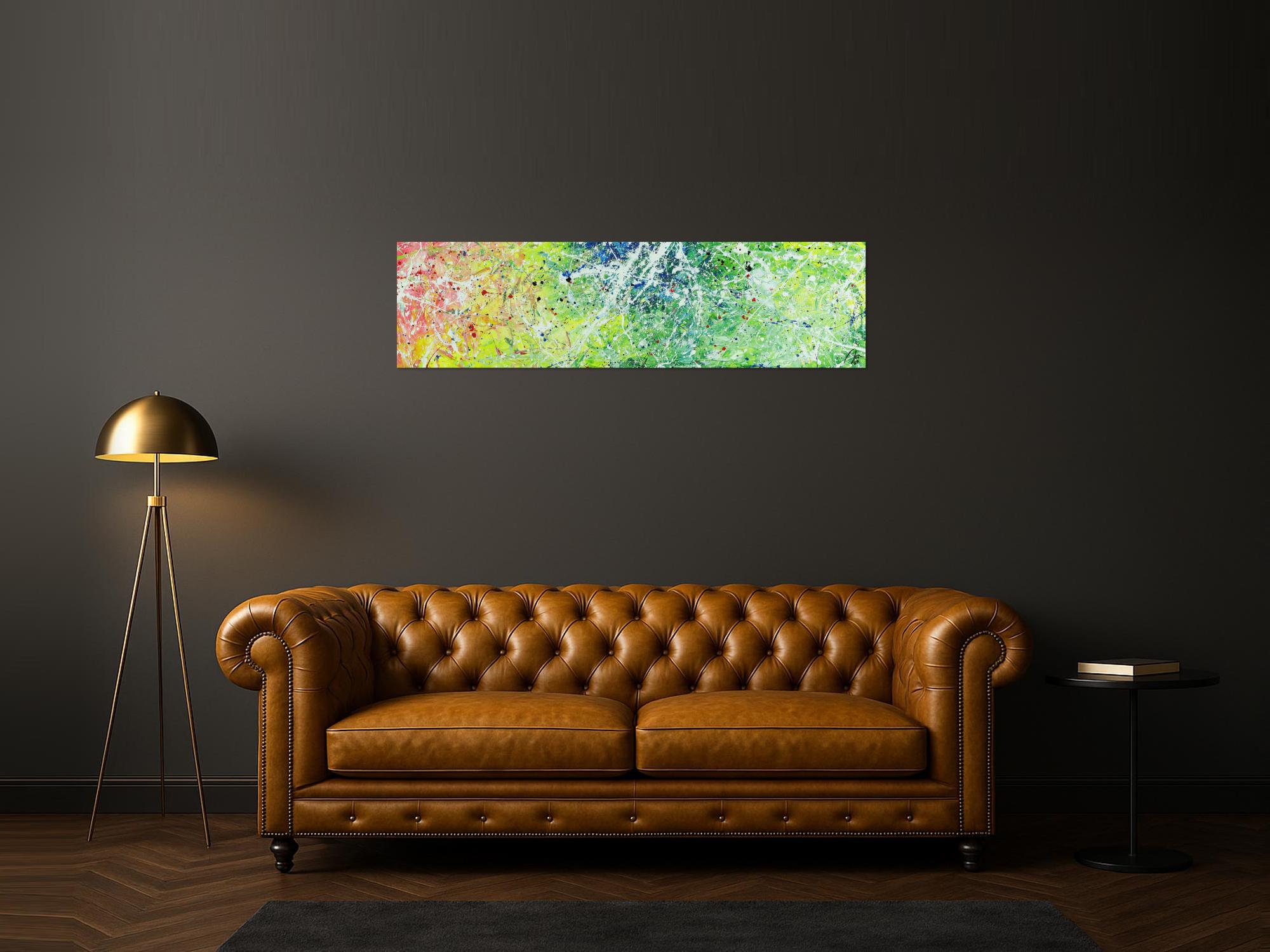 Abstraktes Acrylbild Modern Art Action Painting zeitgenössisches Gemälde auf Leinwand