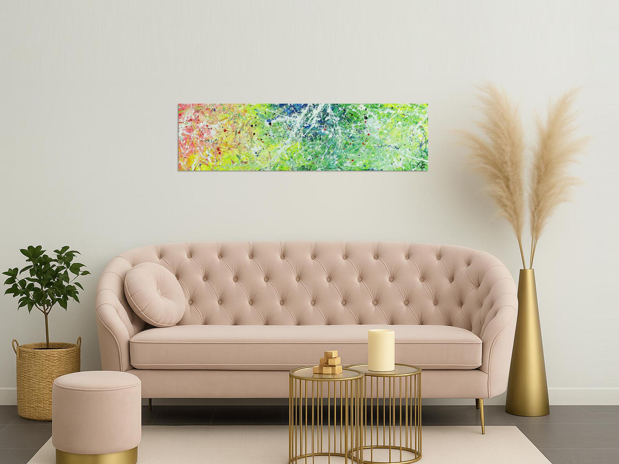 Abstraktes Acrylbild Modern Art Action Painting zeitgenössisches Gemälde auf Leinwand