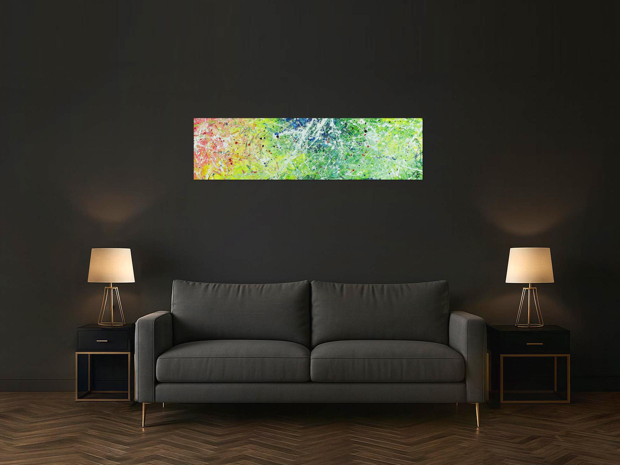 Abstraktes Acrylbild Modern Art Action Painting zeitgenössisches Gemälde auf Leinwand