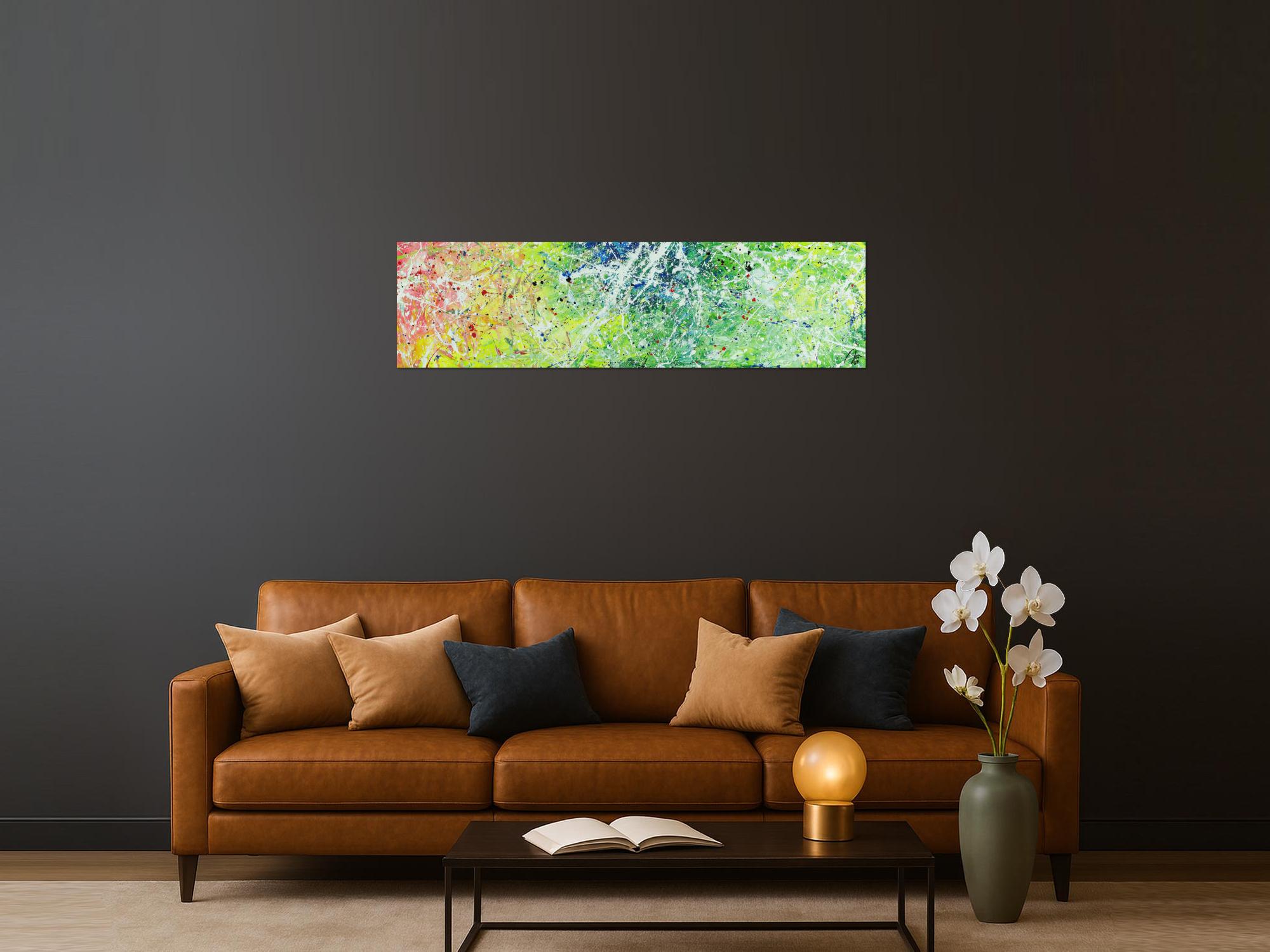 Abstraktes Acrylbild Modern Art Action Painting zeitgenössisches Gemälde auf Leinwand