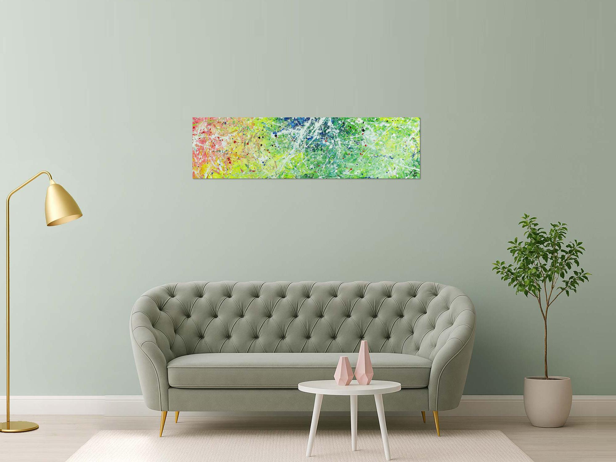 Abstraktes Acrylbild Modern Art Action Painting zeitgenössisches Gemälde auf Leinwand