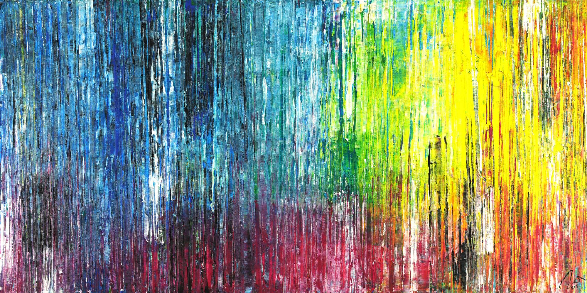 Abstraktes Acrylild Spahteltechnik zeitgenössisch bunt Modern Art