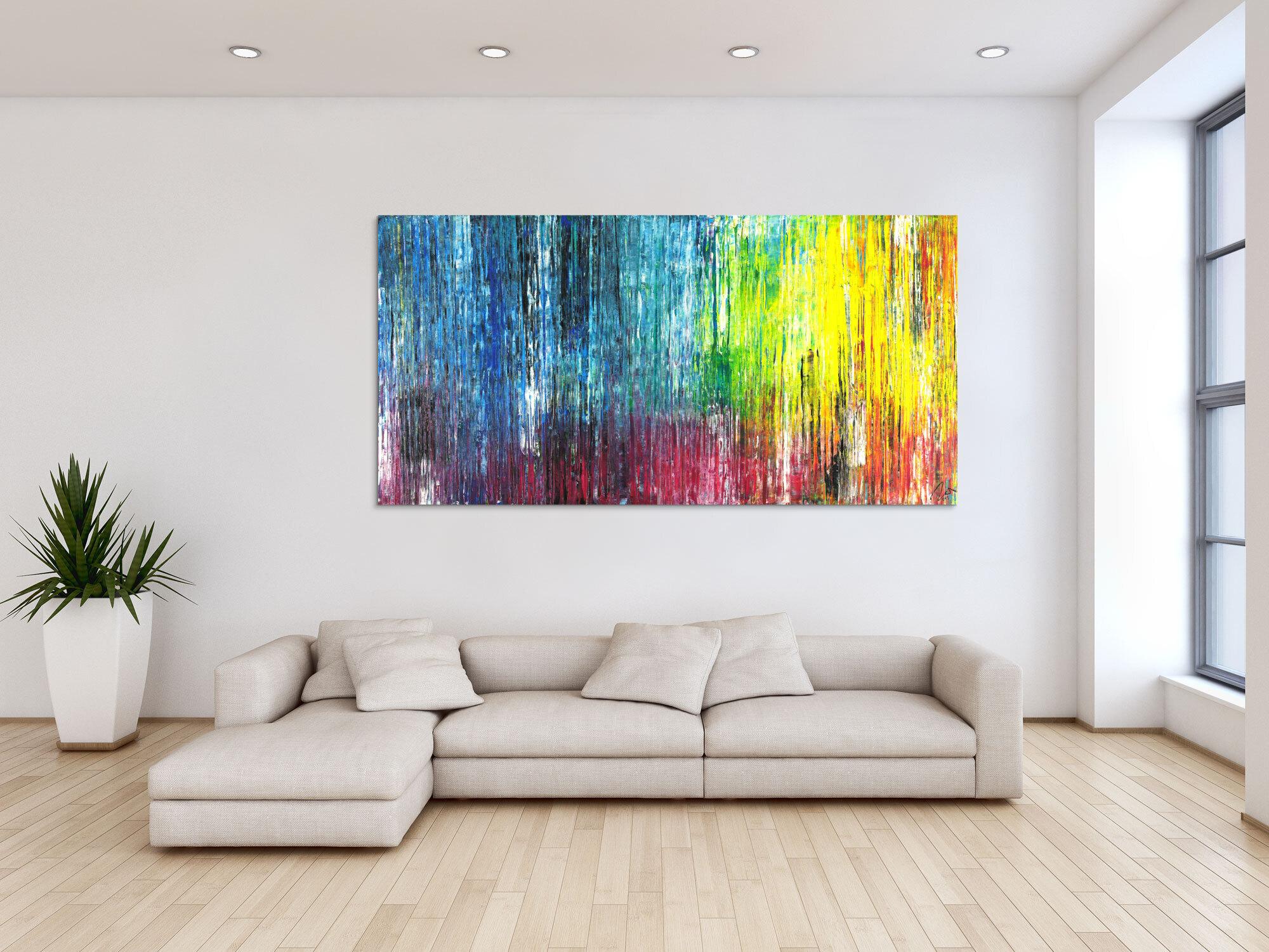 Abstraktes Acrylild Spahteltechnik zeitgenössisch bunt Modern Art