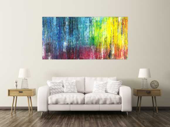 Abstraktes Acrylild Spahteltechnik zeitgenössisch bunt Modern Art
