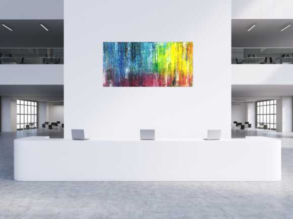 Abstraktes Acrylild Spahteltechnik zeitgenössisch bunt Modern Art