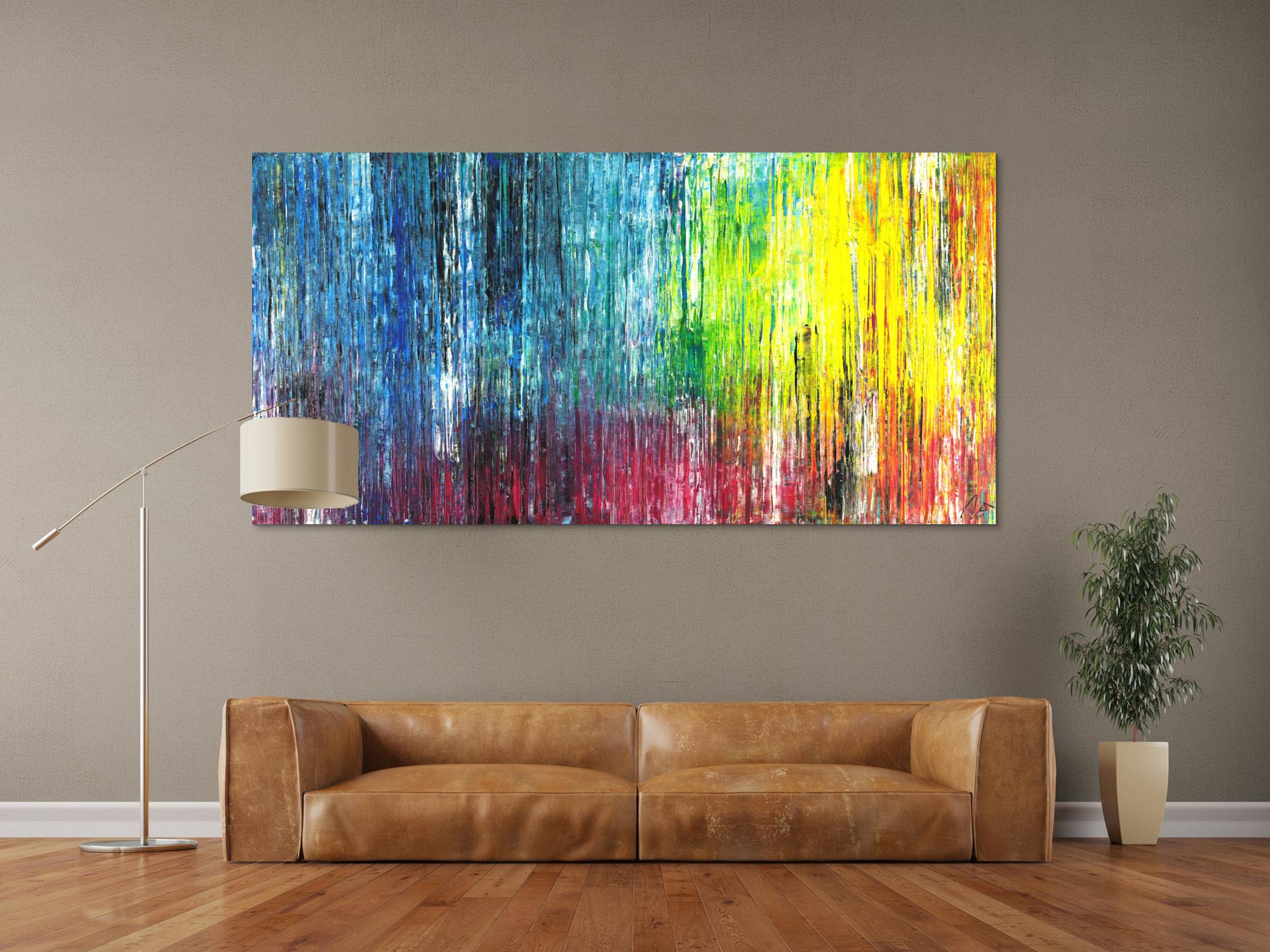 Abstraktes Acrylild Spahteltechnik zeitgenössisch bunt Modern Art