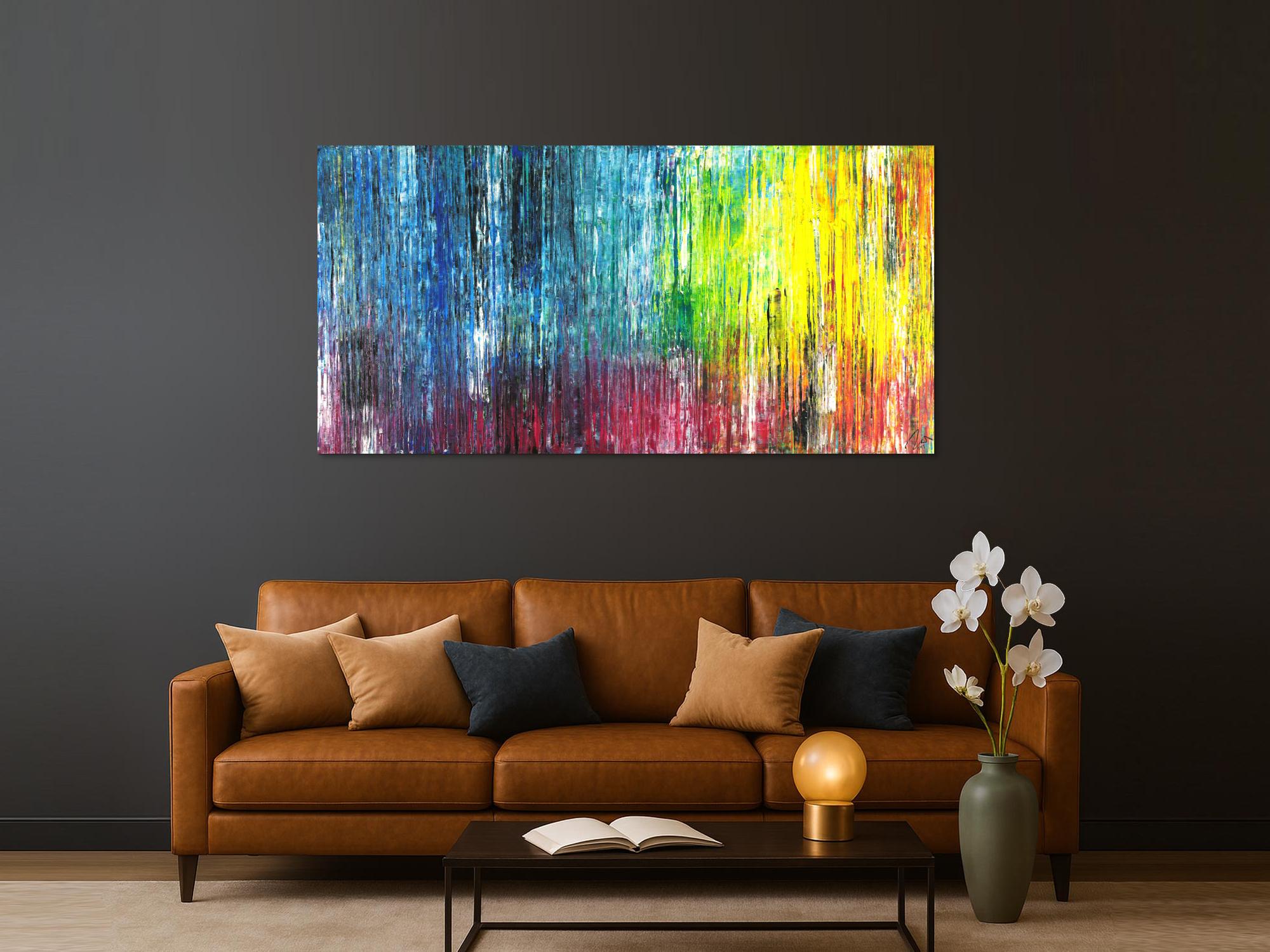 Abstraktes Acrylild Spahteltechnik zeitgenössisch bunt Modern Art