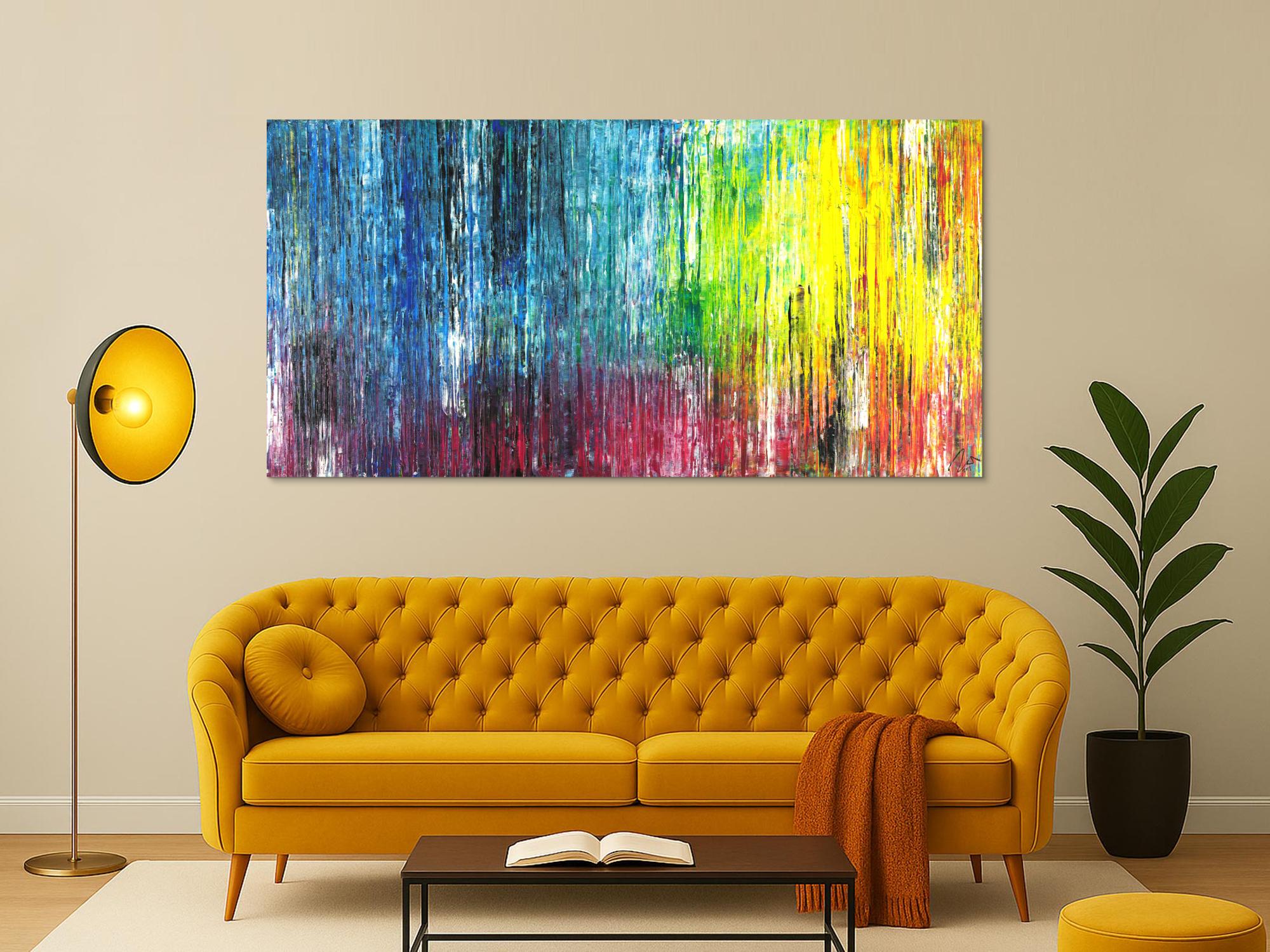 Abstraktes Acrylild Spahteltechnik zeitgenössisch bunt Modern Art