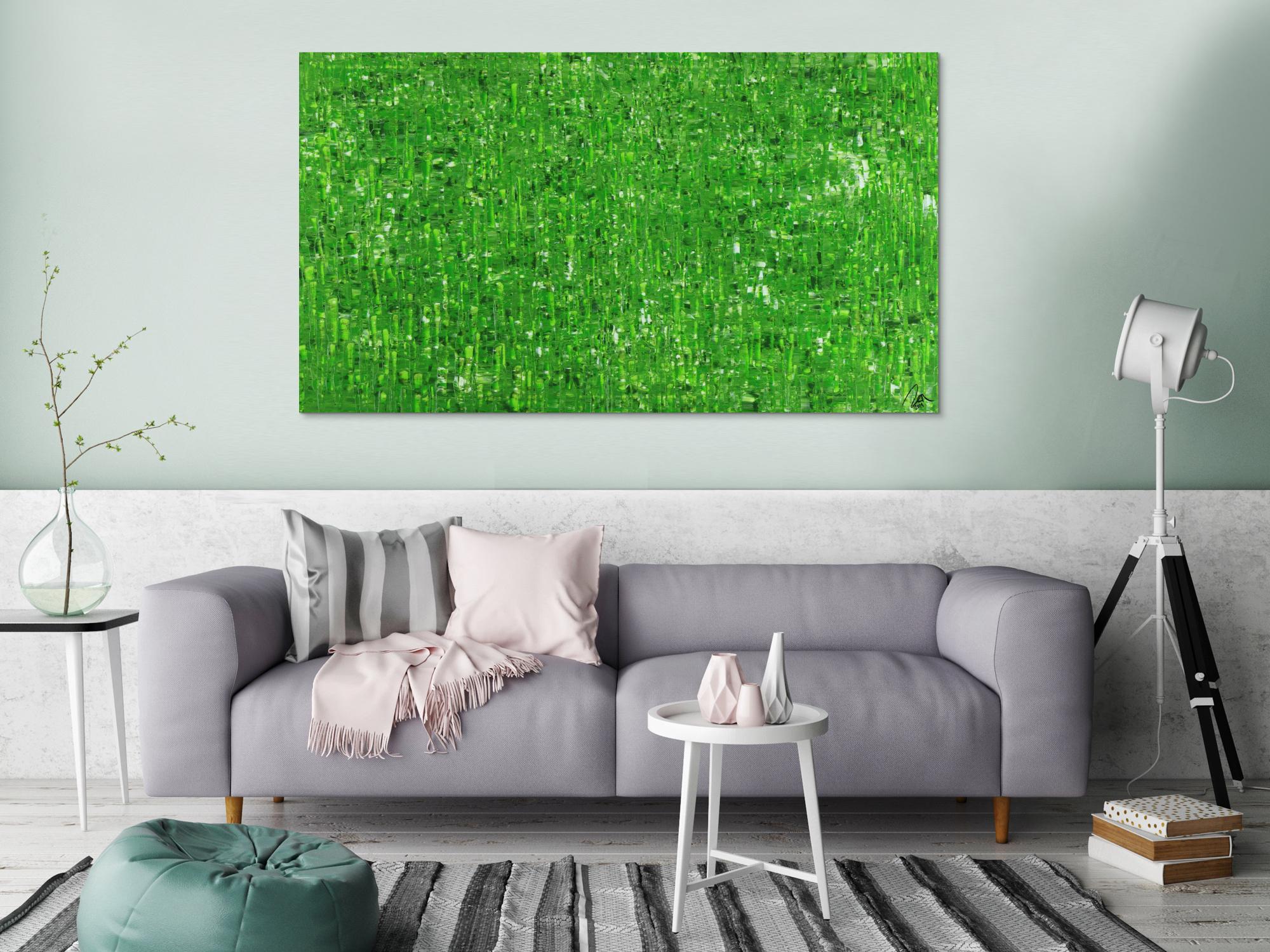 Abstraktes Gemälde auf Leinwand handgemalt zeitgenössisch Modern Art