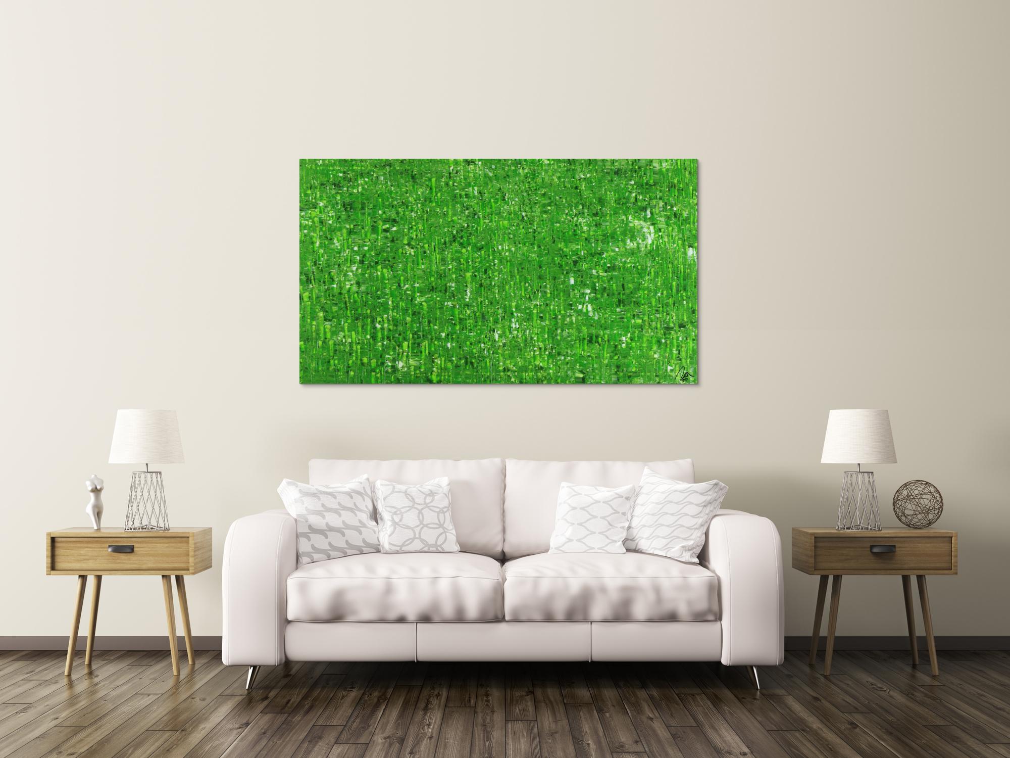 Abstraktes Gemälde auf Leinwand handgemalt zeitgenössisch Modern Art