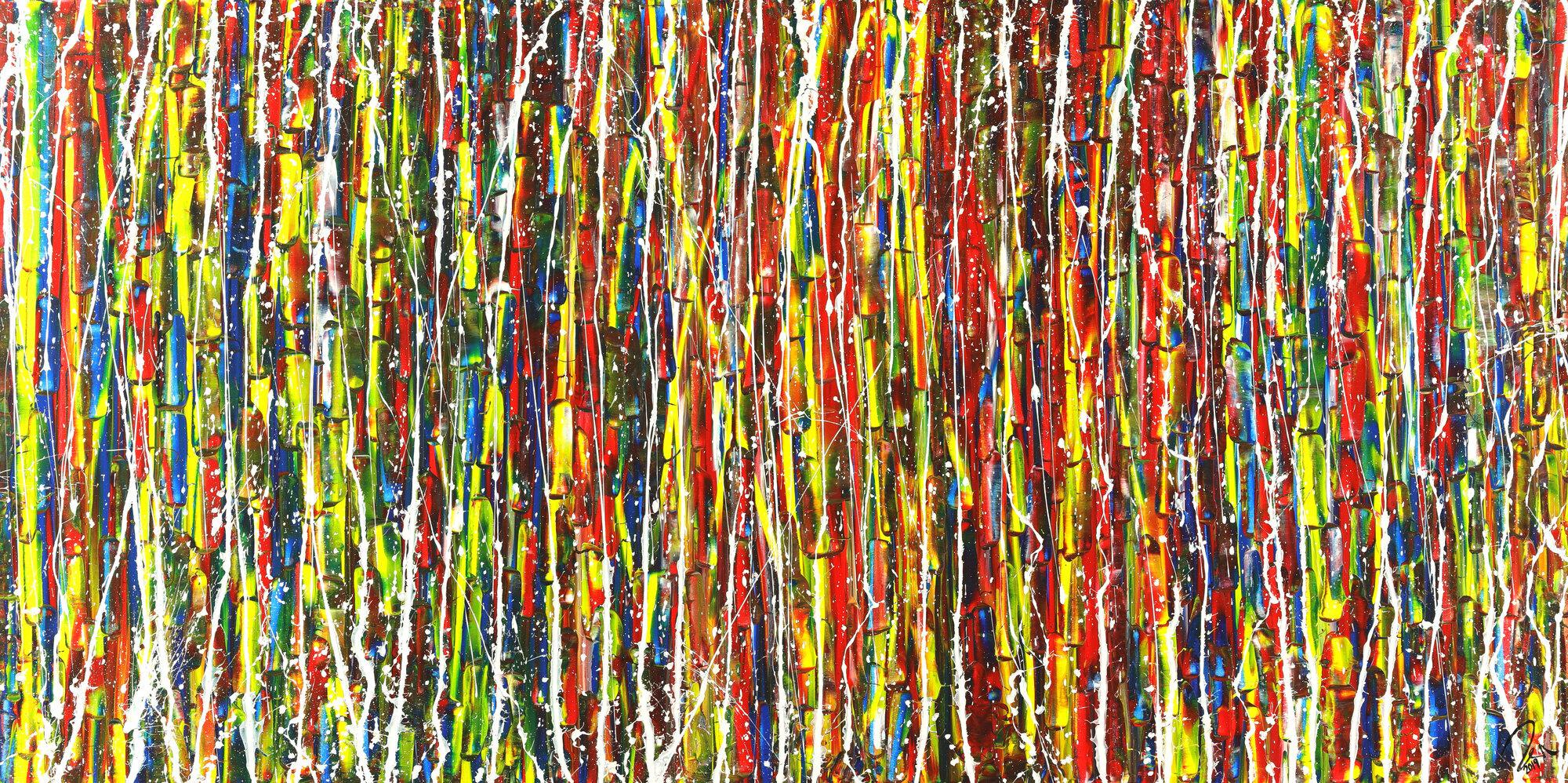 Abstraktes Acrylbild Modern Art zeitgenössisches Gemälde handgemalt auf Leinwand