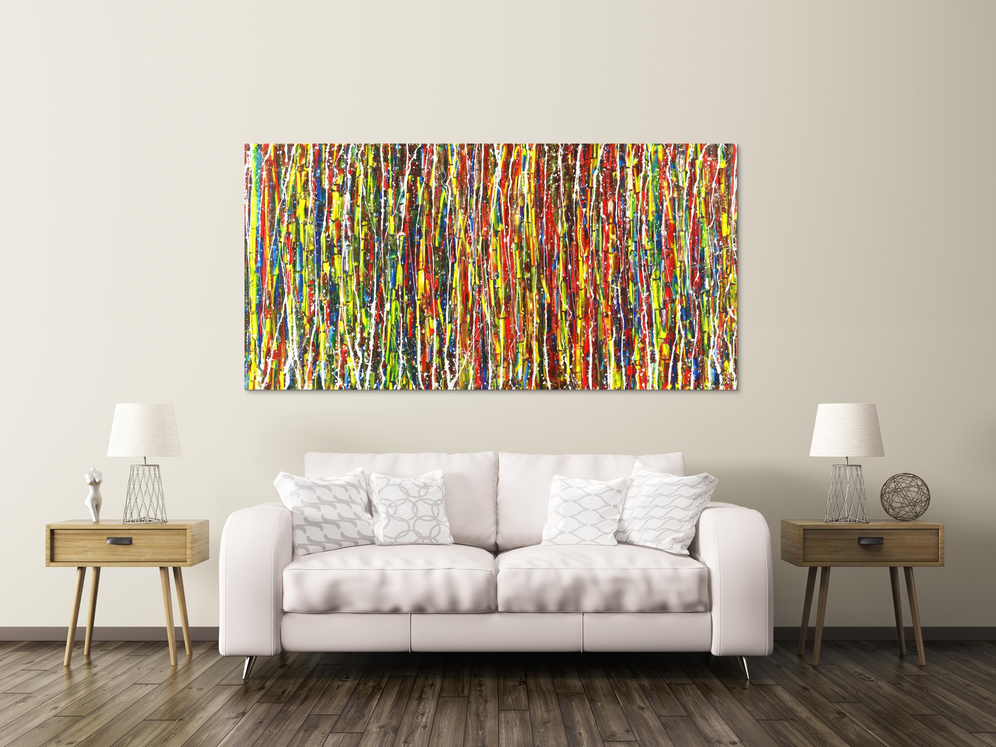 Abstraktes Acrylbild Modern Art zeitgenössisches Gemälde handgemalt auf Leinwand