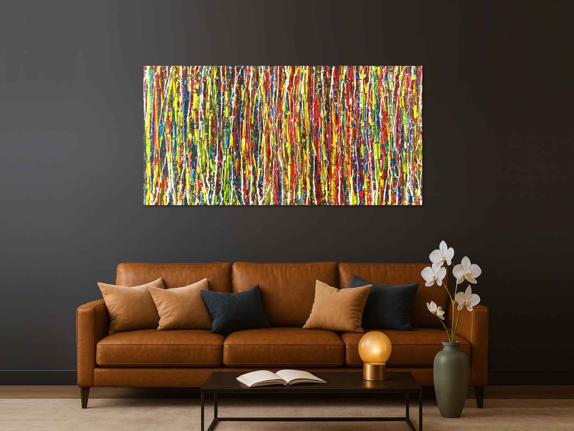 Abstraktes Acrylbild Modern Art zeitgenössisches Gemälde handgemalt auf Leinwand