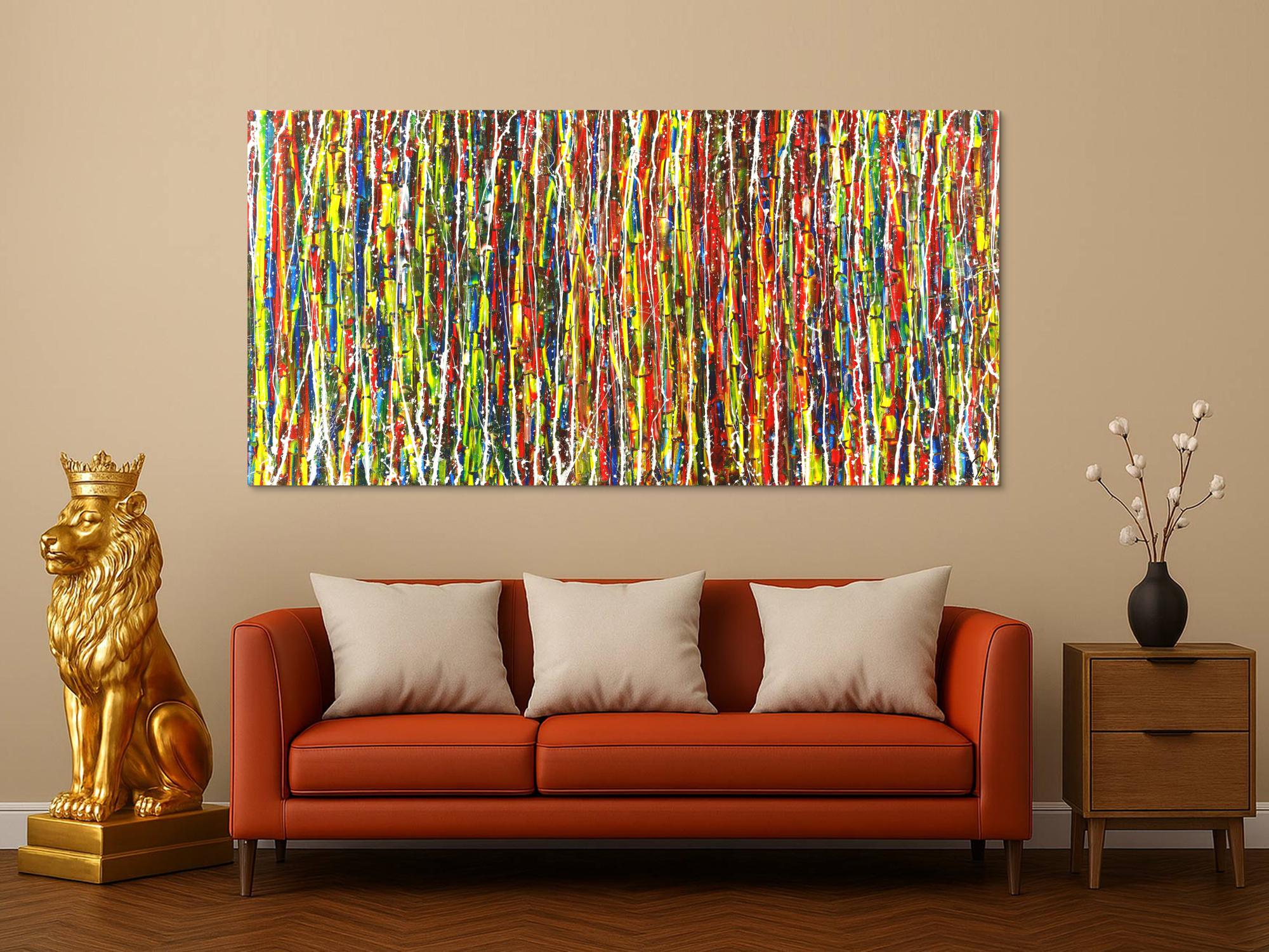 Abstraktes Acrylbild Modern Art zeitgenössisches Gemälde handgemalt auf Leinwand