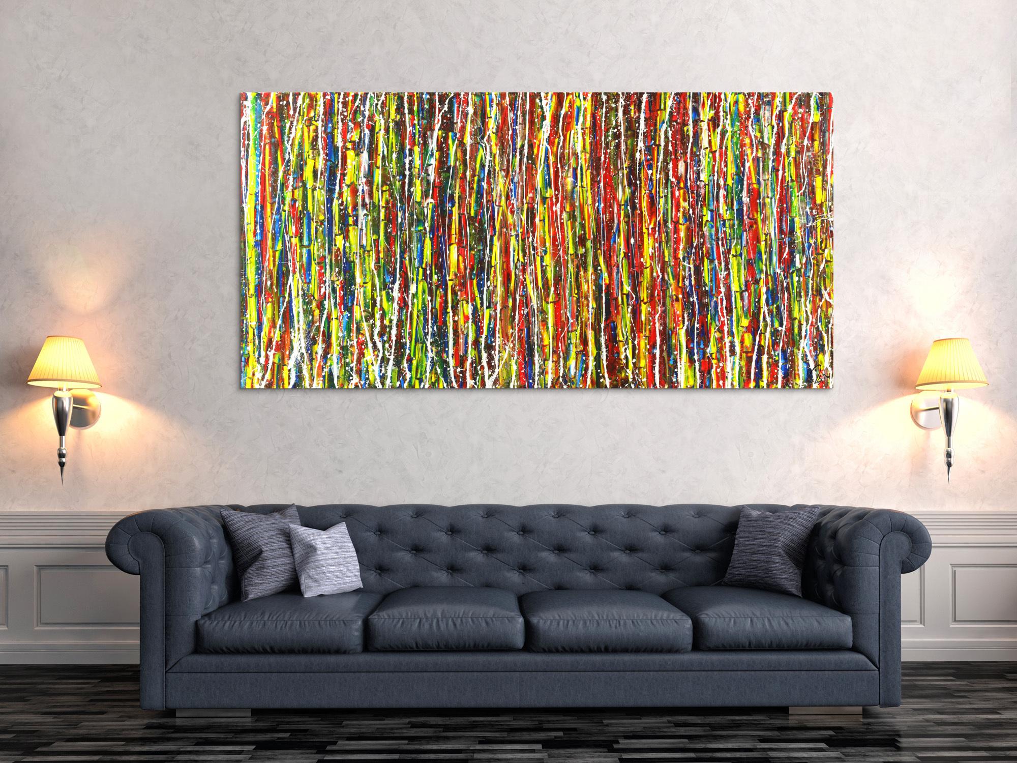 Abstraktes Acrylbild Modern Art zeitgenössisches Gemälde handgemalt auf Leinwand