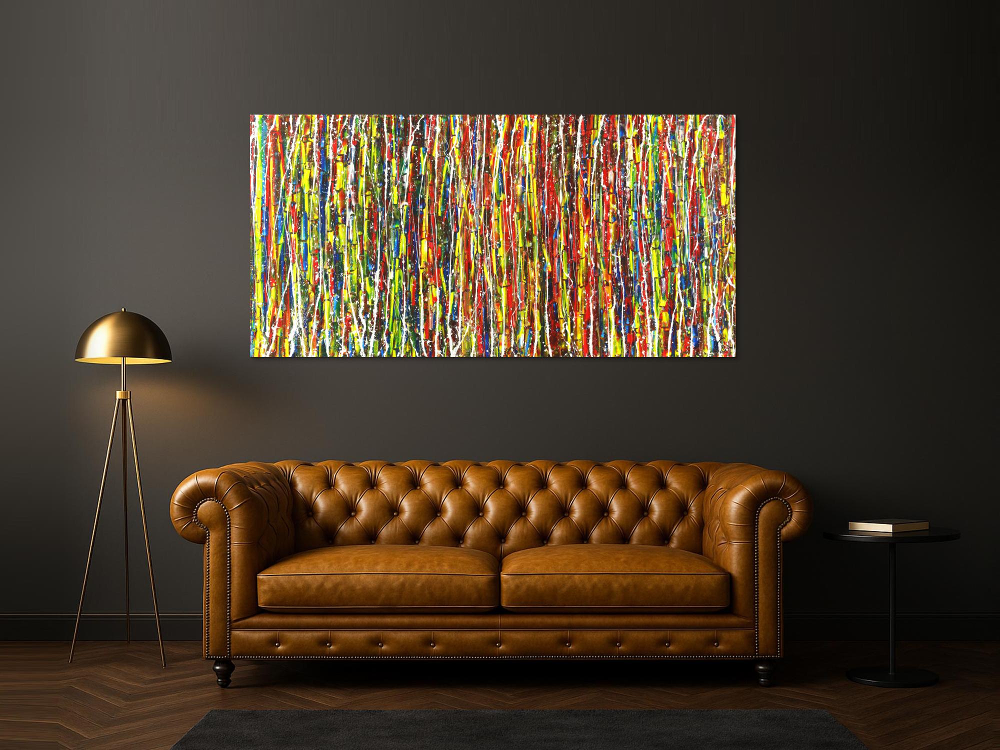 Abstraktes Acrylbild Modern Art zeitgenössisches Gemälde handgemalt auf Leinwand