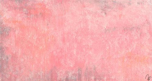 Abstraktes Acrylbild altrosa handgemalt auf Leinwand zeitgenössisch Modern Art