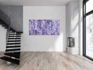 Abstraktes Acrylbild Modern Art lila weiß auf Leinwand handgemalt zeitgenössische Kunst