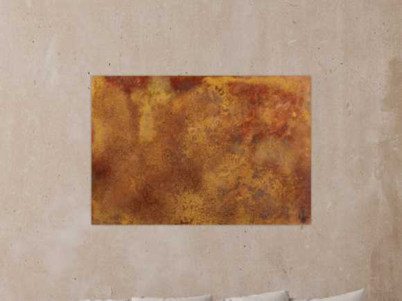 Abstraktes Bild aus echtem Rost auf Leinwand handgemalt Modern Art zeitgenössisch