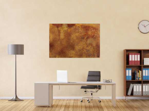 Abstraktes Bild aus echtem Rost auf Leinwand handgemalt Modern Art zeitgenössisch