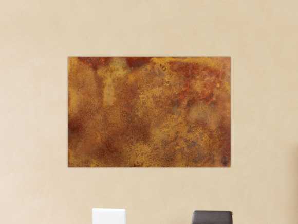 Abstraktes Bild aus echtem Rost auf Leinwand handgemalt Modern Art zeitgenössisch