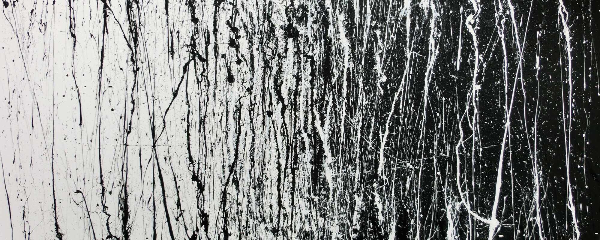 Abstraktes Acrylbild schwarz weiß modern