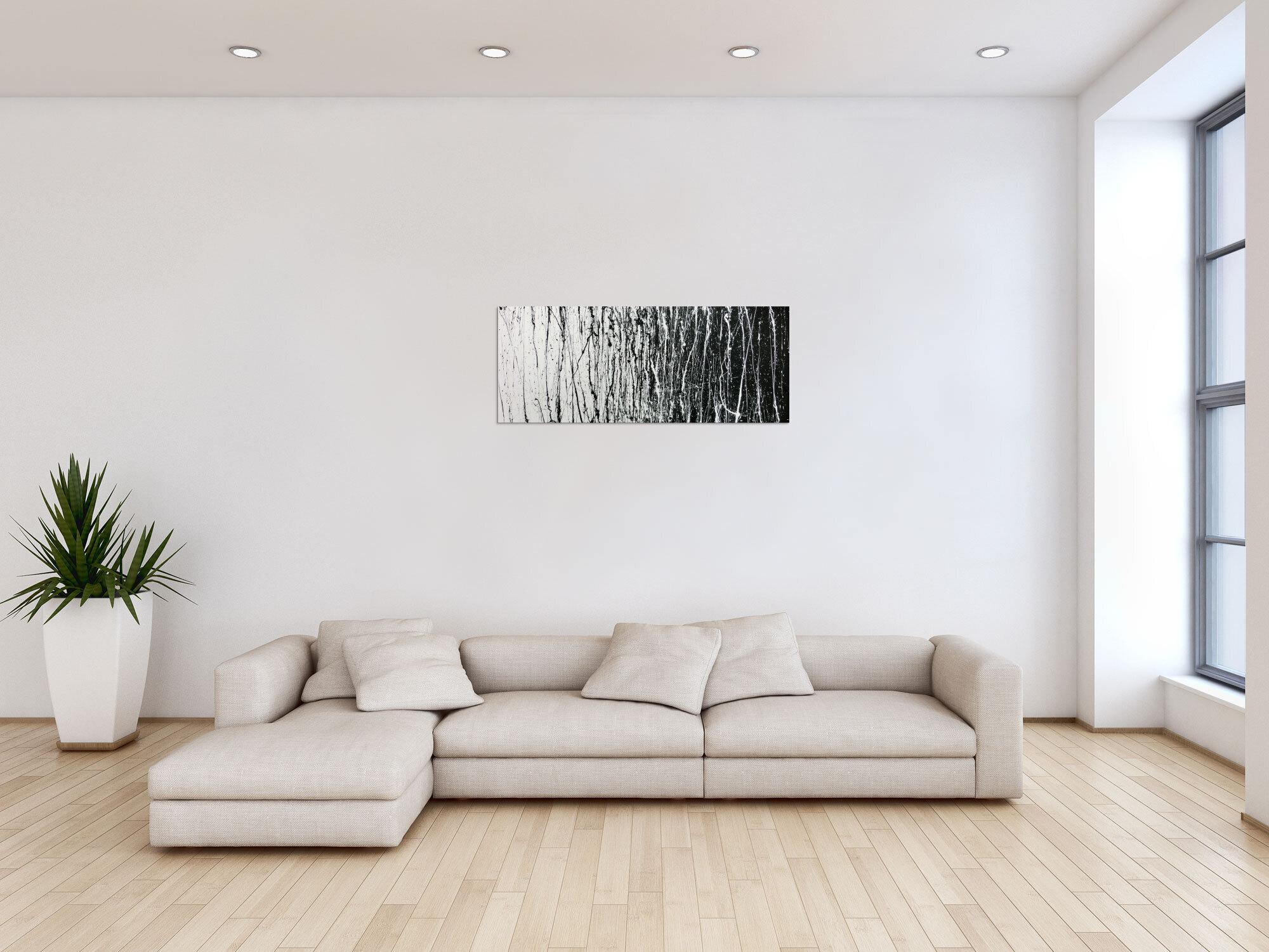 Abstraktes Acrylbild schwarz weiß modern