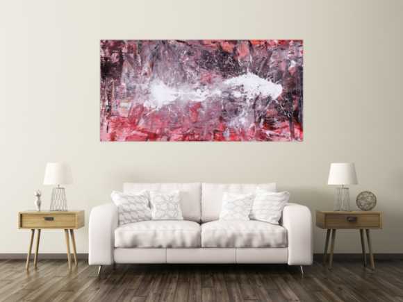 Abstraktes Gemälde Action Painting handgemalt auf Leinwand zeitgenössisch expressionsitsch