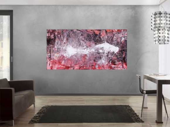Abstraktes Gemälde Action Painting handgemalt auf Leinwand zeitgenössisch expressionsitsch