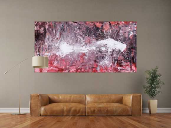 Abstraktes Gemälde Action Painting handgemalt auf Leinwand zeitgenössisch expressionsitsch