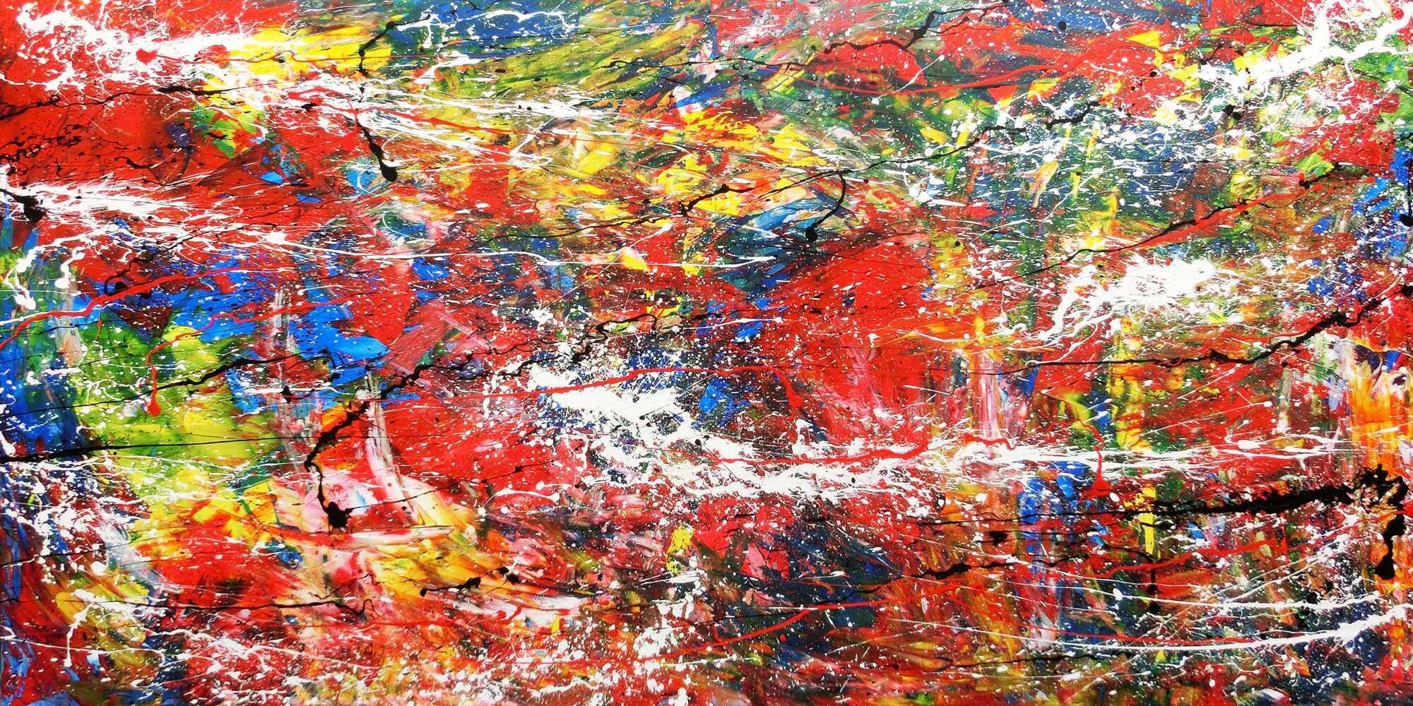 Abstraktes Acrylbild bunt modern