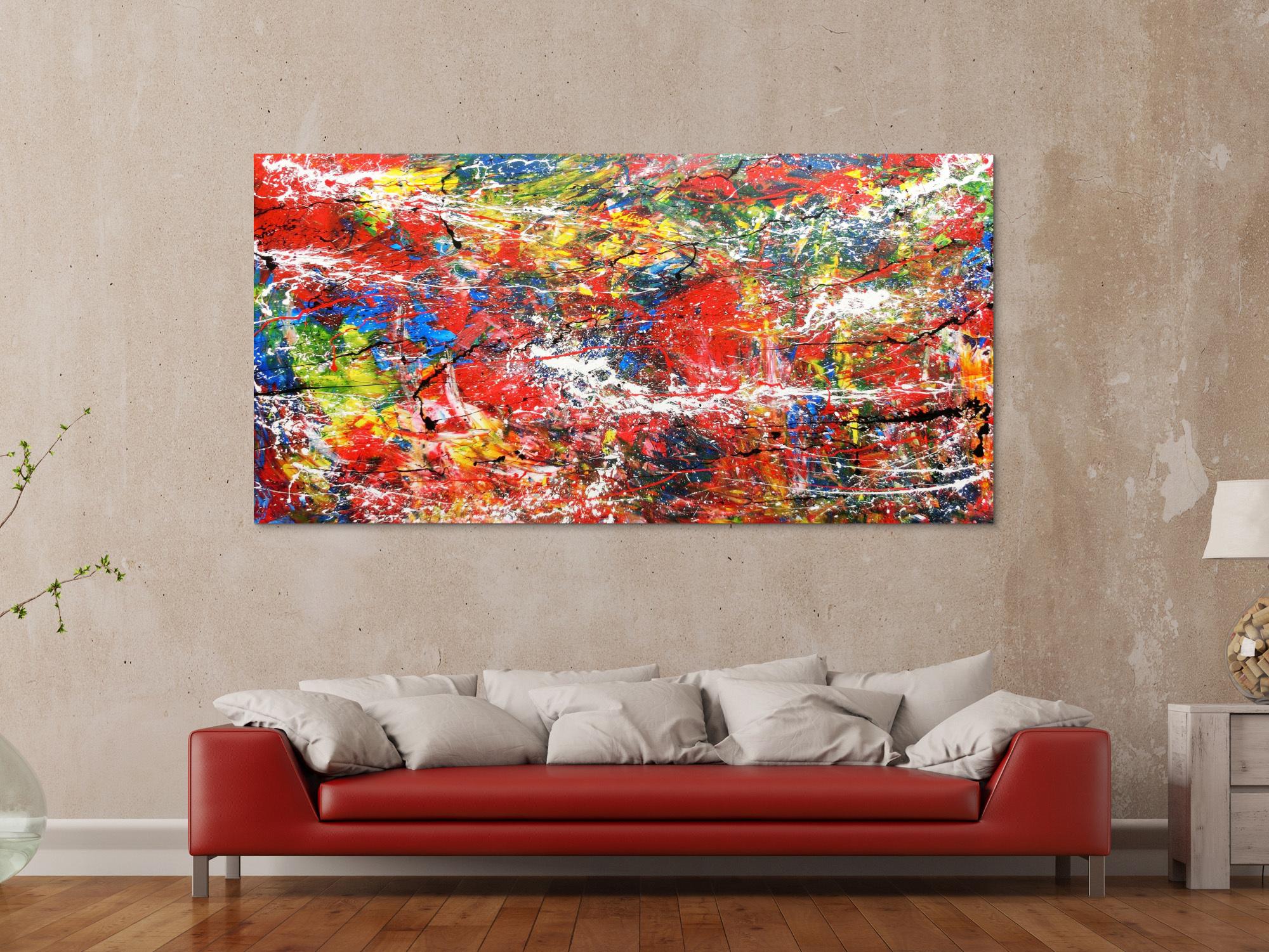 Abstraktes Acrylbild bunt modern
