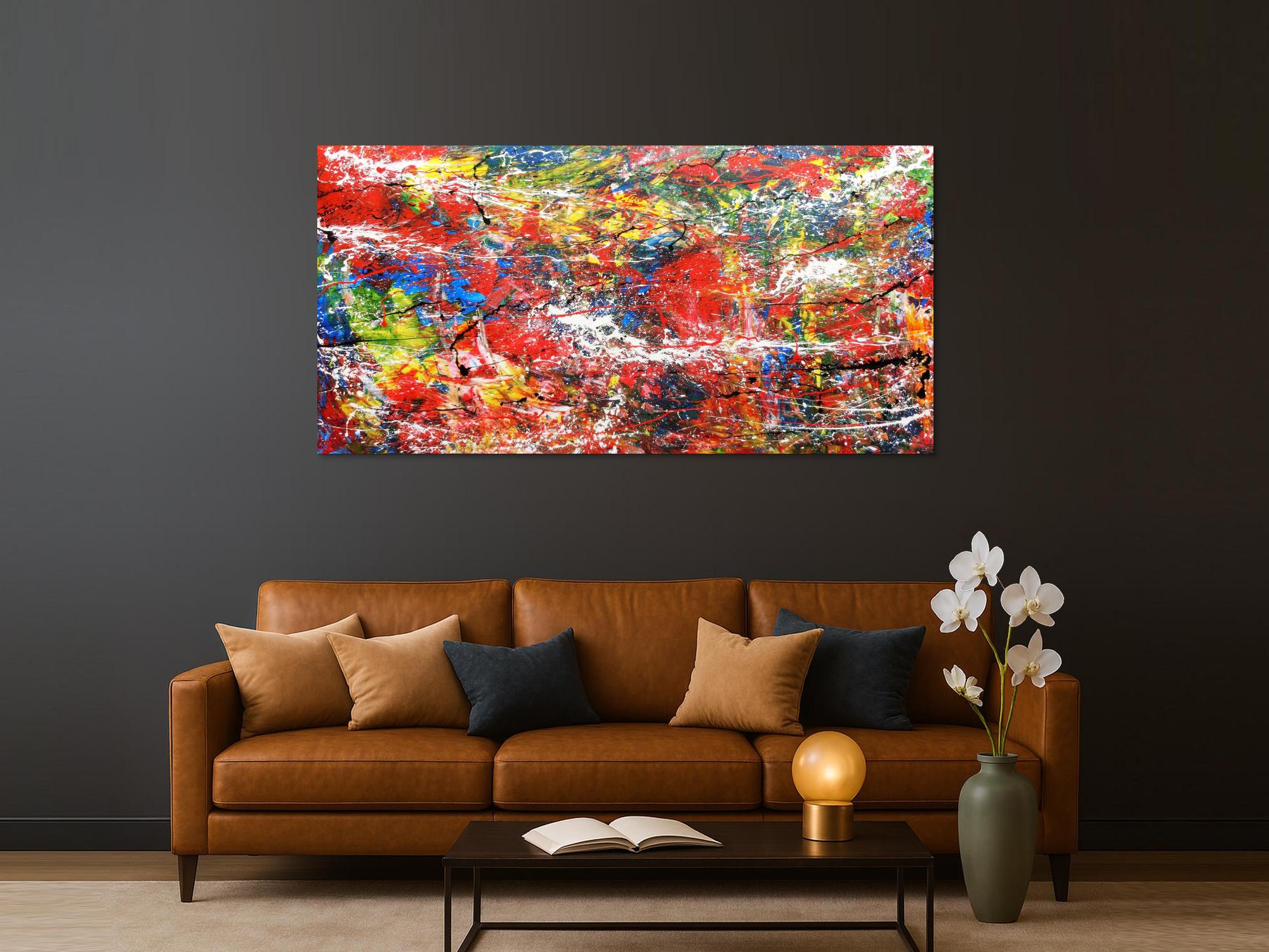 Abstraktes Acrylbild bunt modern