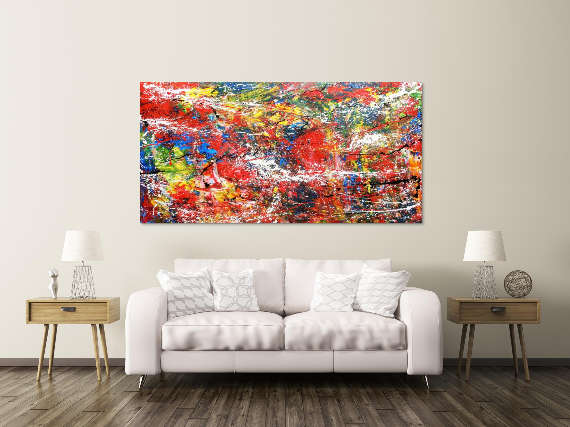 Abstraktes Acrylbild bunt modern