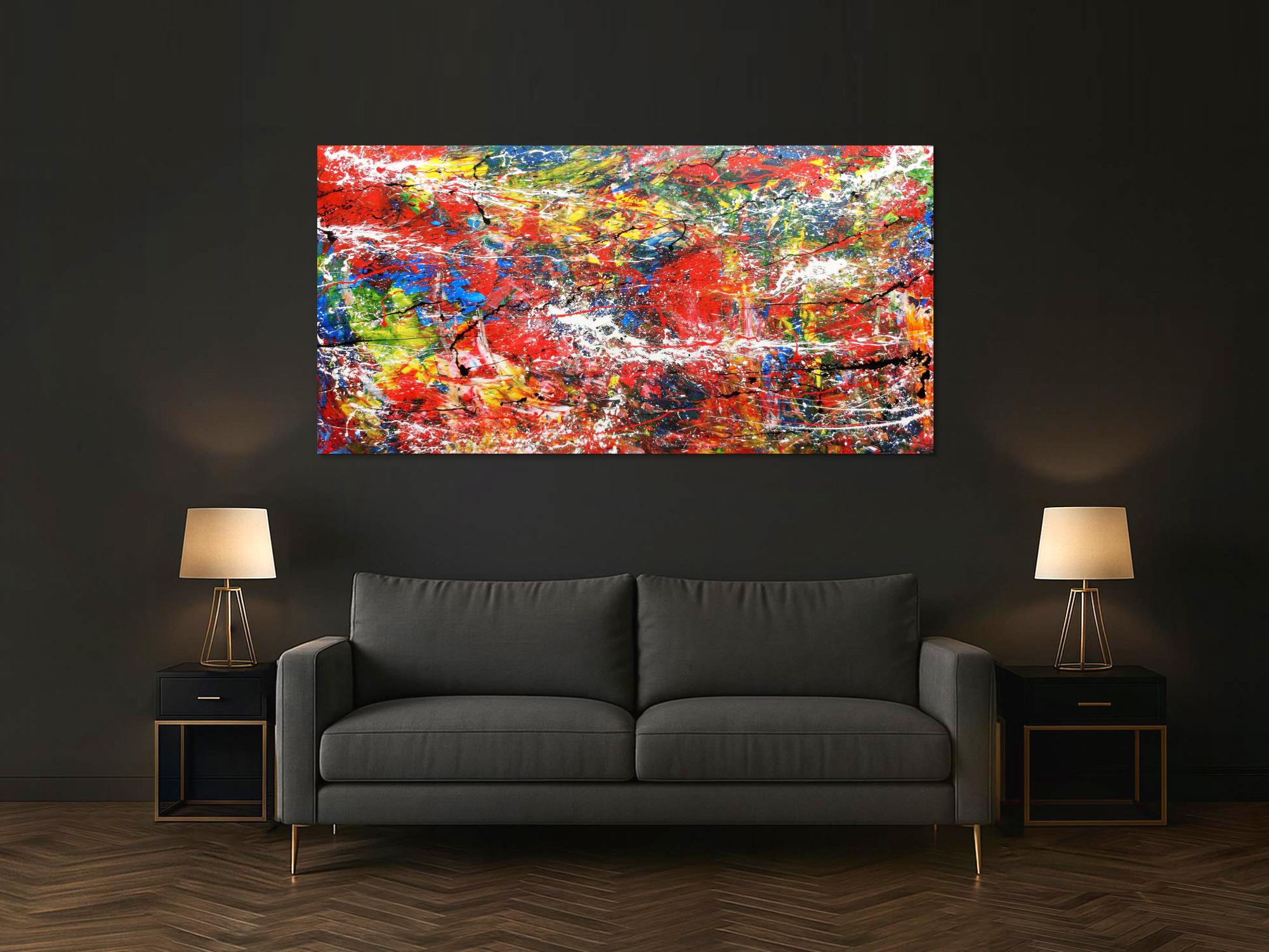 Abstraktes Acrylbild bunt modern