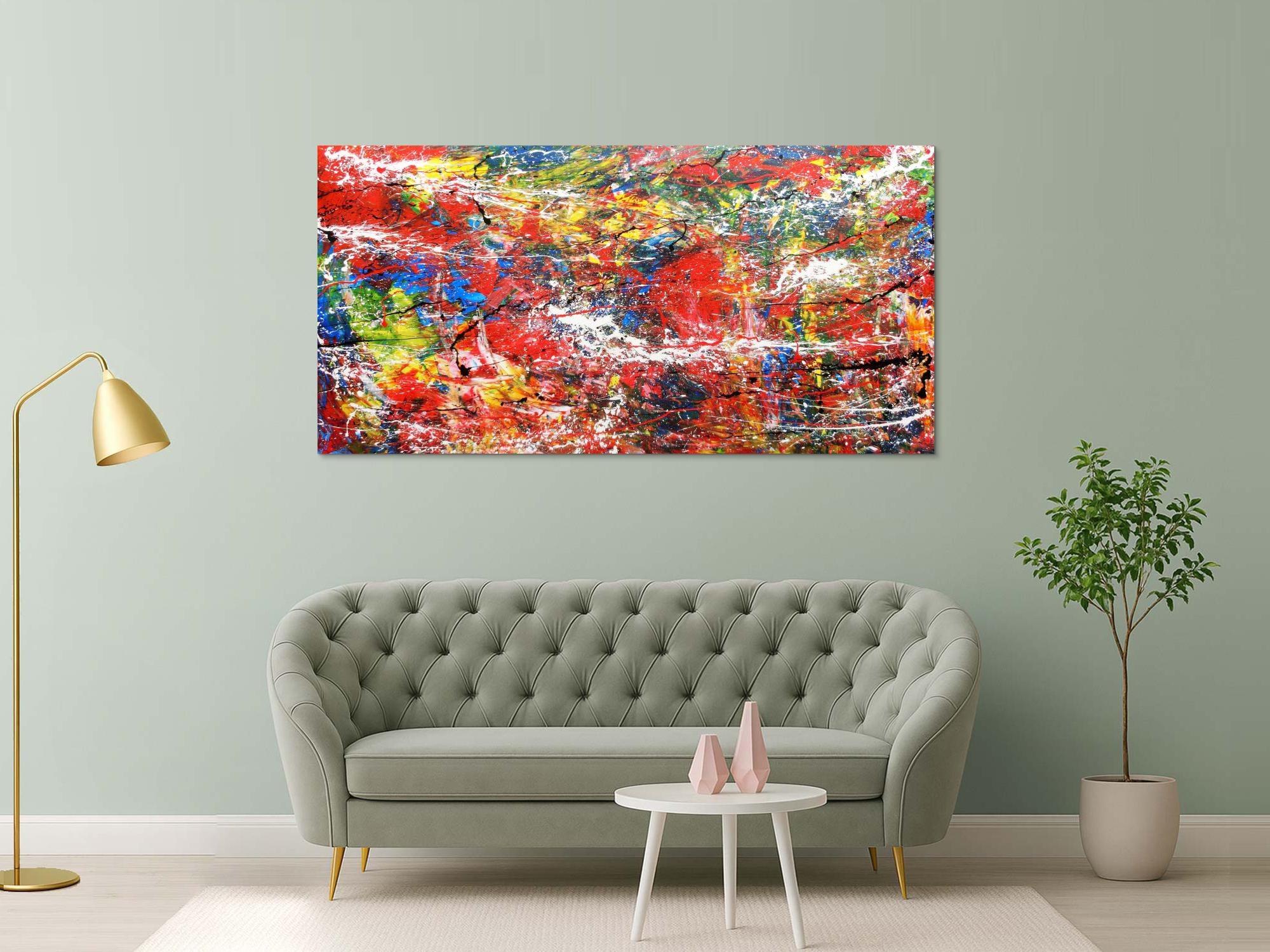 Abstraktes Acrylbild bunt modern