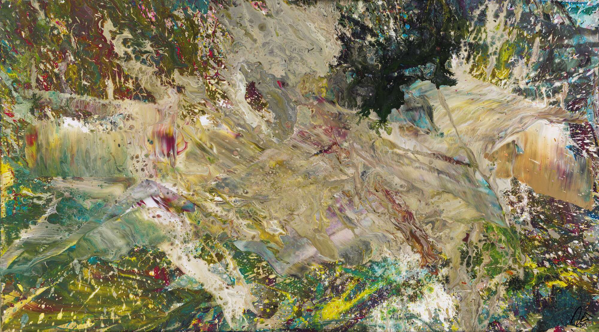 Abstraktes Gemälde Fluidpainting Modern Art auf Leinwand handgemalt expressionistisch