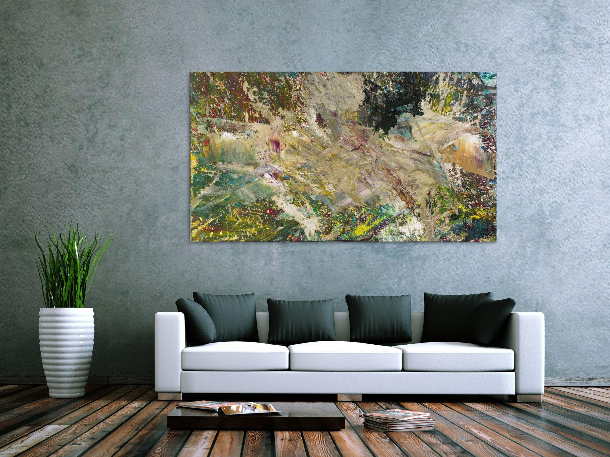 Abstraktes Gemälde Fluidpainting Modern Art auf Leinwand handgemalt expressionistisch