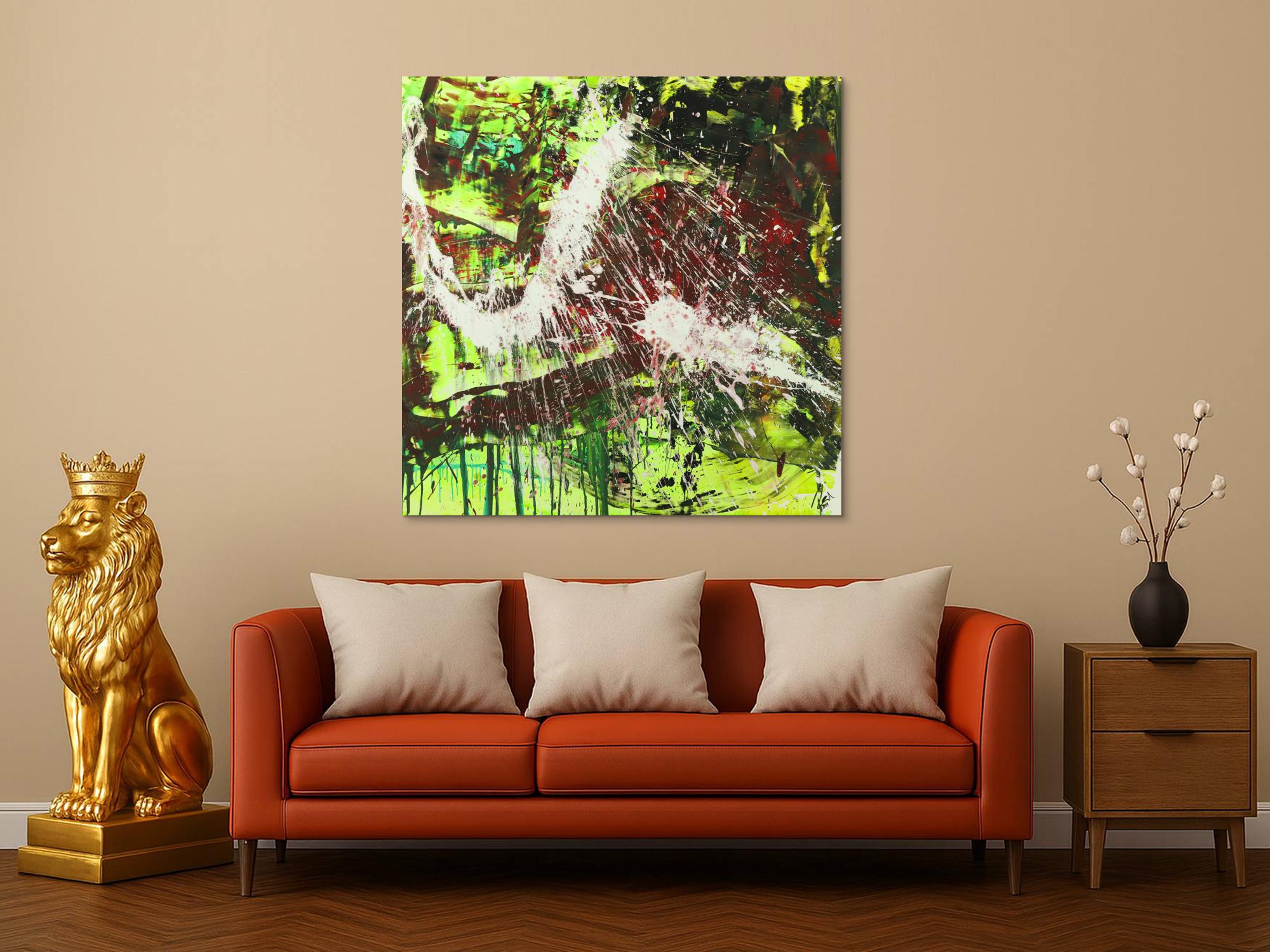 Modernes abstraktes Gemälde Action Painting Acrylbild auf Leinwand handgemalt expressionistisch