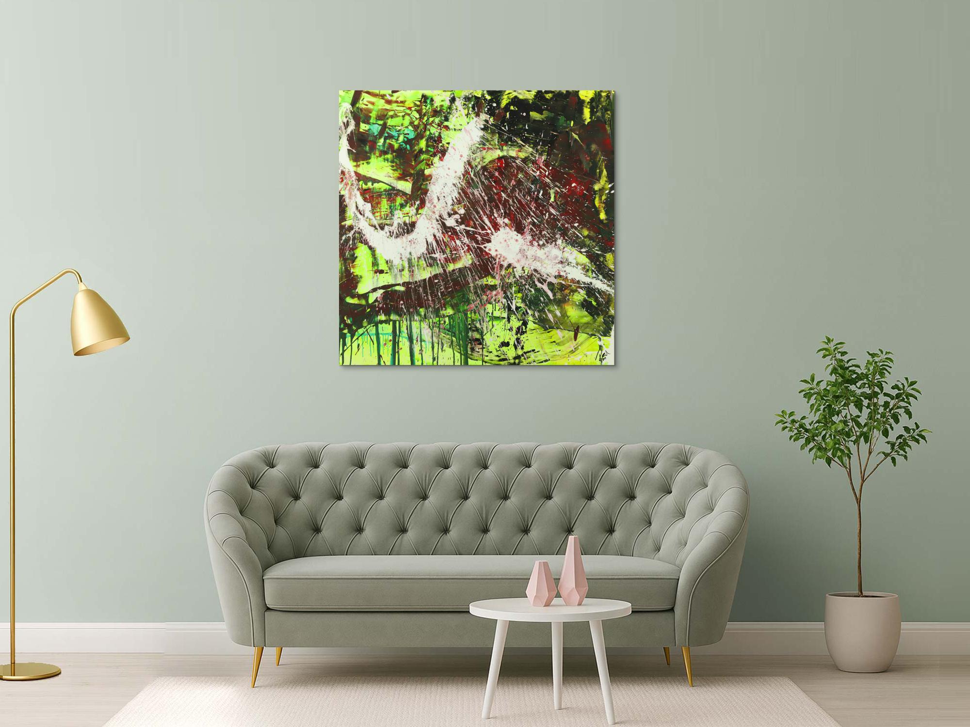 Modernes abstraktes Gemälde Action Painting Acrylbild auf Leinwand handgemalt expressionistisch