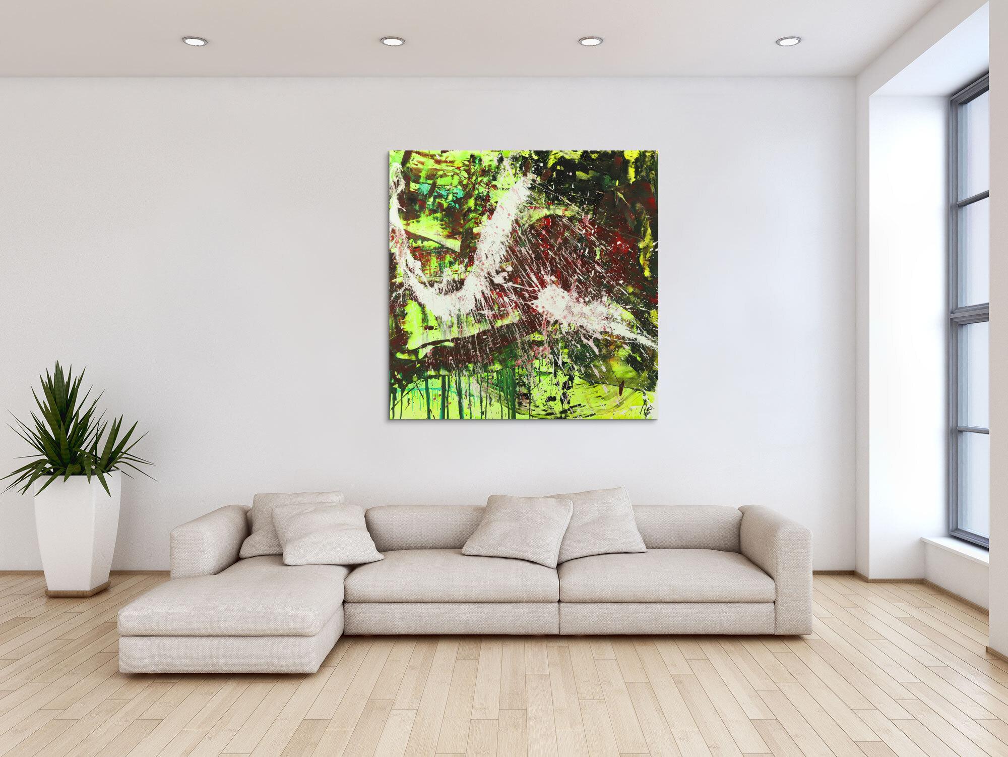 Modernes abstraktes Gemälde Action Painting Acrylbild auf Leinwand handgemalt expressionistisch