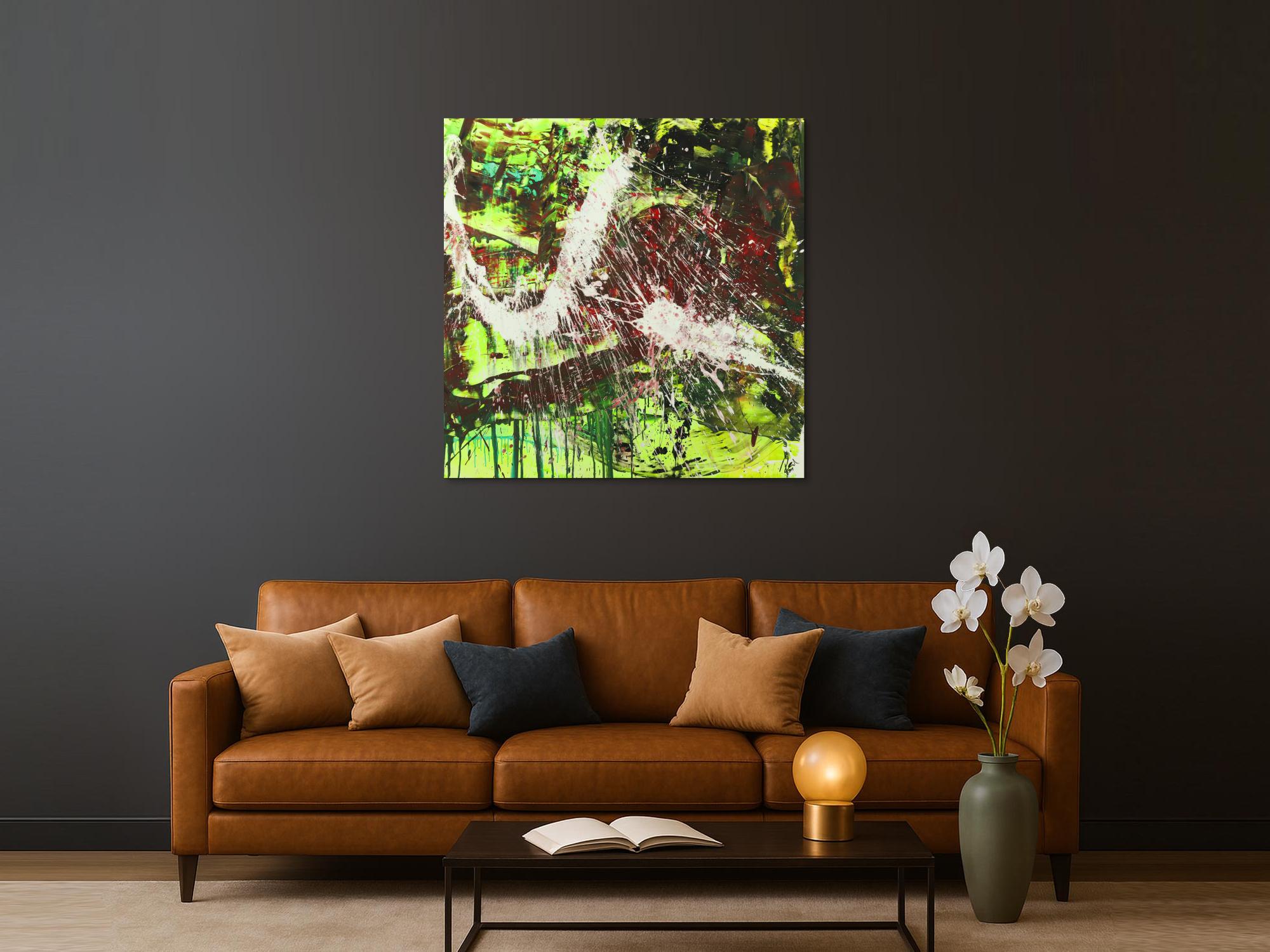 Modernes abstraktes Gemälde Action Painting Acrylbild auf Leinwand handgemalt expressionistisch